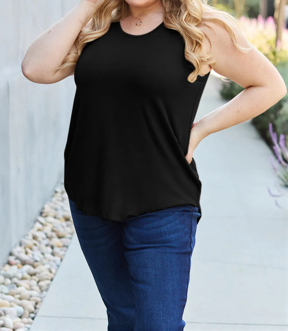 Basic Bae Full Size Round Neck Curved Hem Tank-Tops-Krush Kandy, Women's Online Fashion Boutique Located in Phoenix, Arizona (Scottsdale Area)