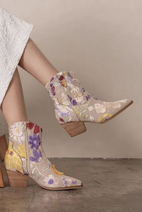 The Wanda Floral Applique Western Boot-Boots-Krush Kandy, Women's Online Fashion Boutique Located in Phoenix, Arizona (Scottsdale Area)