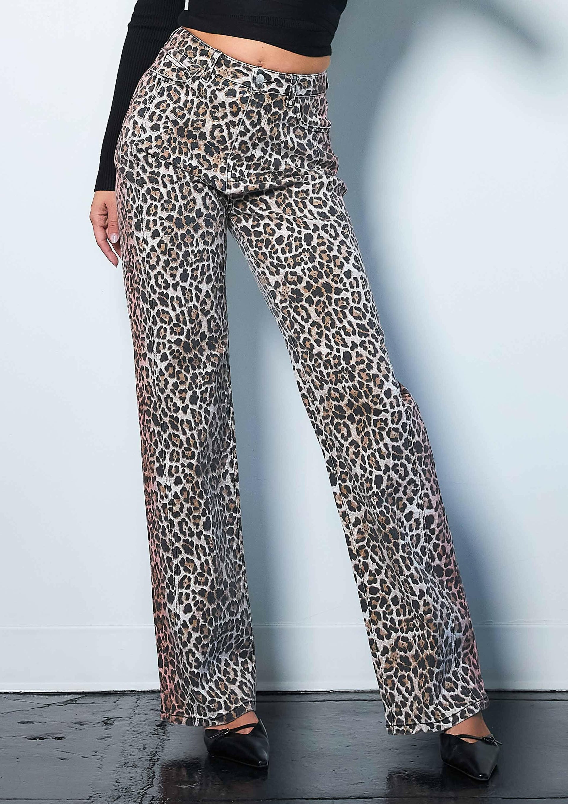 Leopard Wide Leg Jeans-Jeans-Krush Kandy, Women's Online Fashion Boutique Located in Phoenix, Arizona (Scottsdale Area)