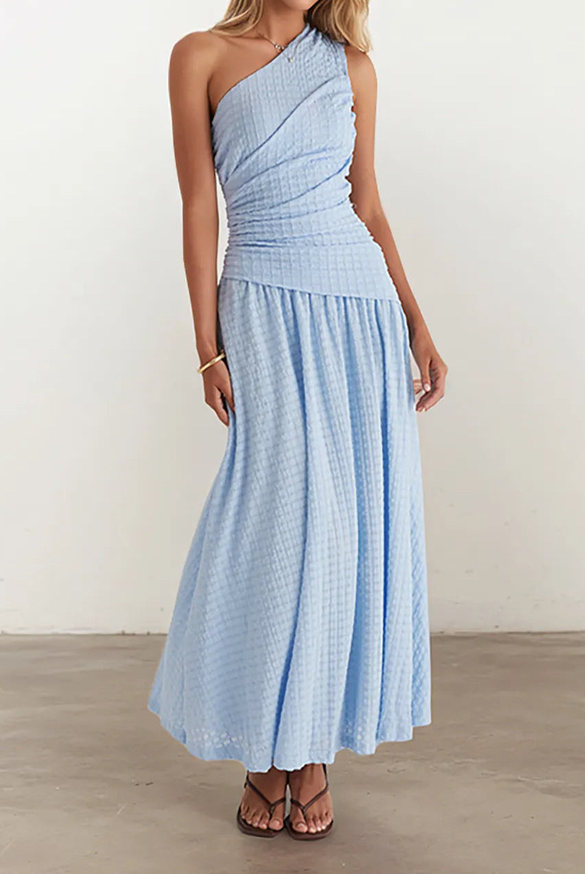 Textured Single Shoulder Dress-Dresses-Krush Kandy, Women's Online Fashion Boutique Located in Phoenix, Arizona (Scottsdale Area)