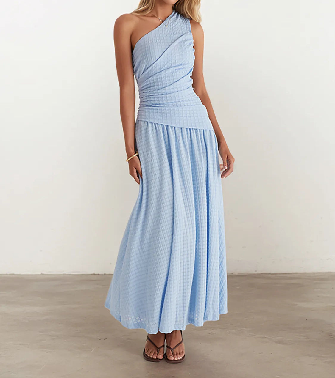 Textured Single Shoulder Dress-Dresses-Krush Kandy, Women's Online Fashion Boutique Located in Phoenix, Arizona (Scottsdale Area)