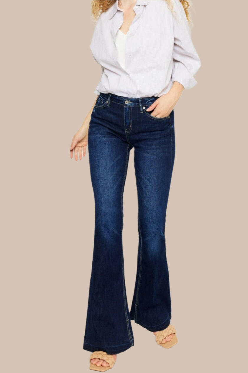 Kancan Mid Rise Slim Flare Jeans-Krush Kandy, Women's Online Fashion Boutique Located in Phoenix, Arizona (Scottsdale Area)