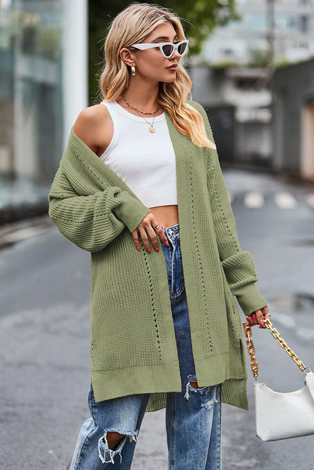 Long Sleeve Waffle-Knit Cardigan-Krush Kandy, Women's Online Fashion Boutique Located in Phoenix, Arizona (Scottsdale Area)