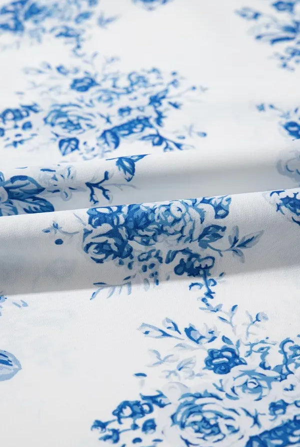 Blue & White Floral Ruffle Maxi Skirt-Krush Kandy, Women's Online Fashion Boutique Located in Phoenix, Arizona (Scottsdale Area)