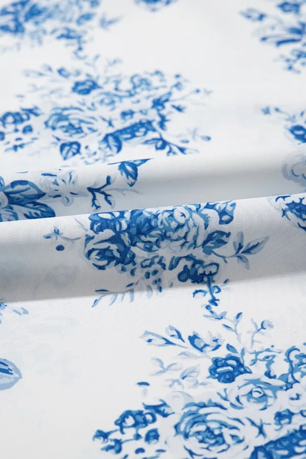 Blue & White Floral Ruffle Maxi Skirt-Krush Kandy, Women's Online Fashion Boutique Located in Phoenix, Arizona (Scottsdale Area)