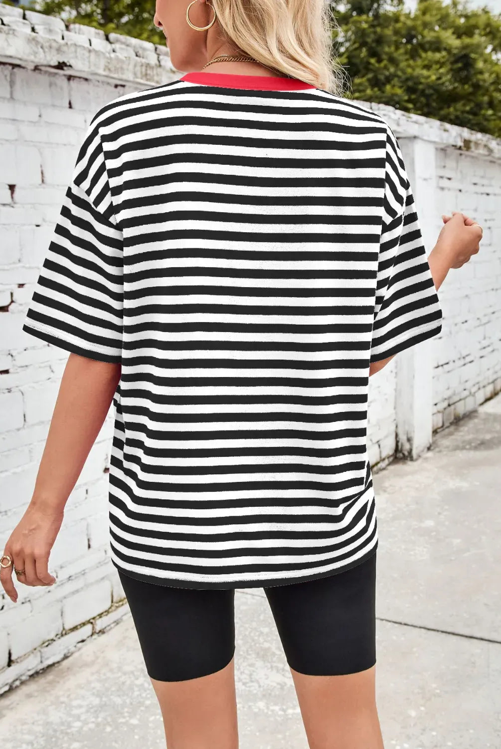 Neon Pop Stripe Oversized Tee-Tops-Krush Kandy, Women's Online Fashion Boutique Located in Phoenix, Arizona (Scottsdale Area)