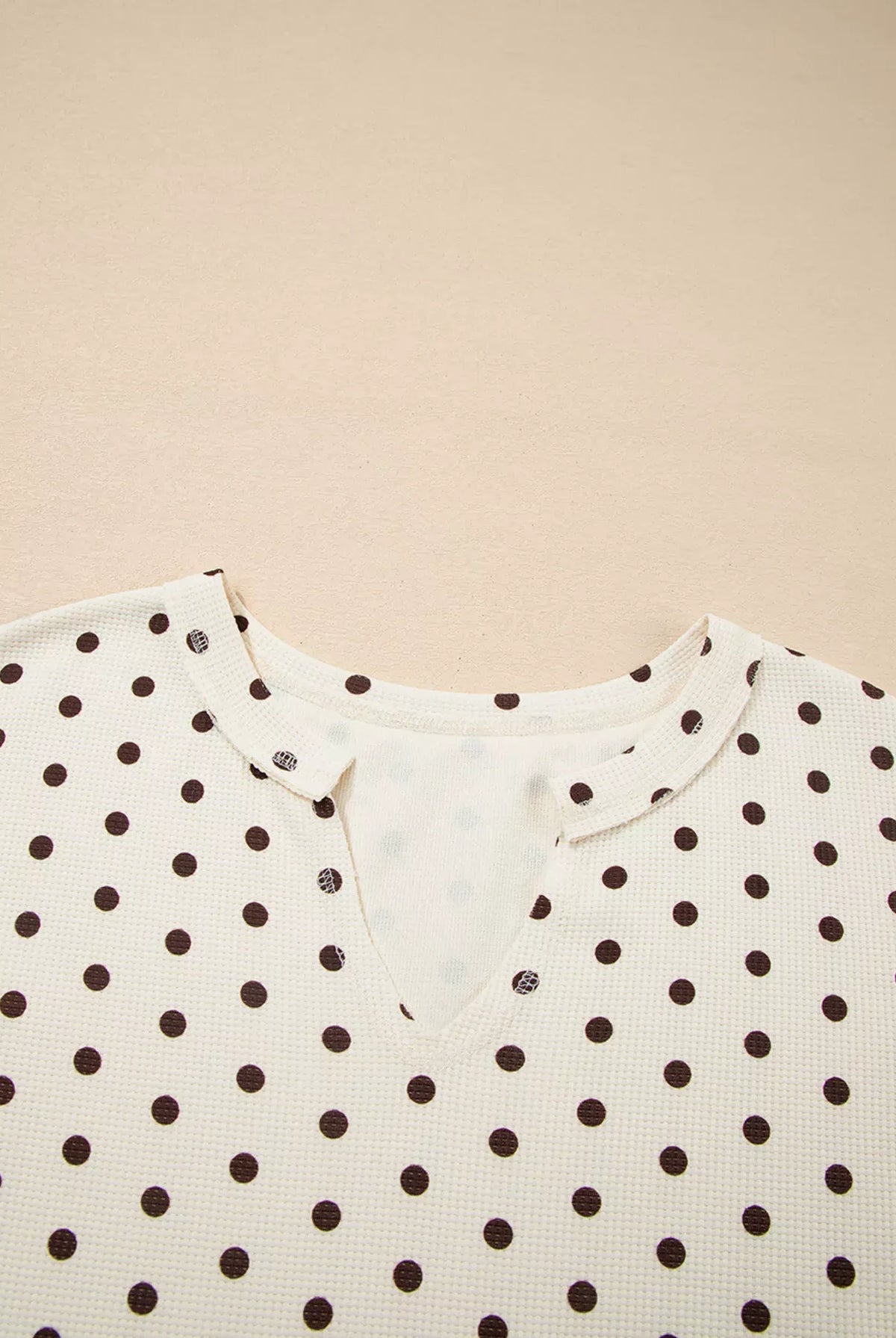 Polka Dot Notched Long Sleeve Top and Drawstring Joggers Lounge Set-Loungewear-Krush Kandy, Women's Online Fashion Boutique Located in Phoenix, Arizona (Scottsdale Area)