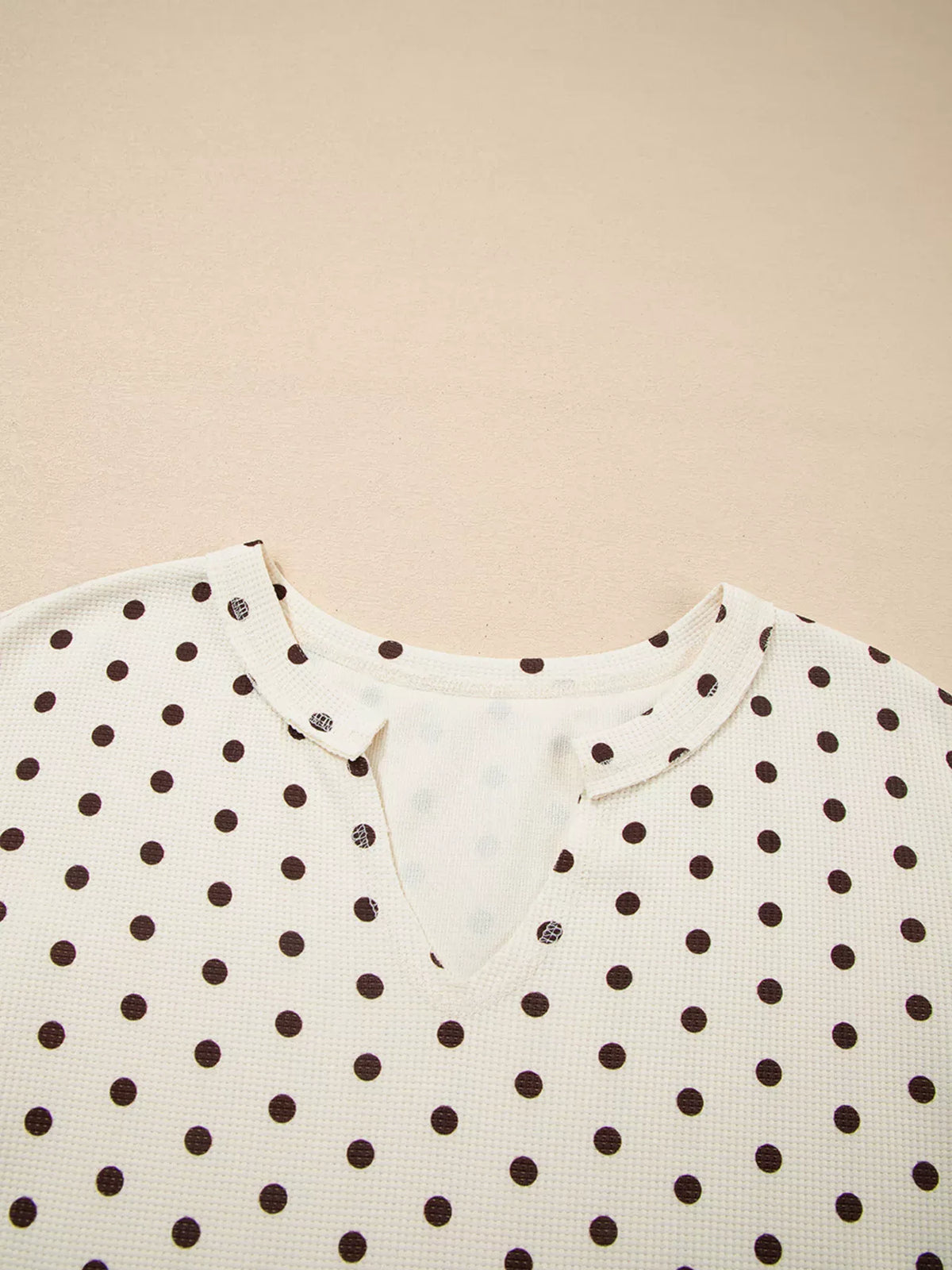 Polka Dot Notched Long Sleeve Top and Drawstring Joggers Lounge Set-Loungewear-Krush Kandy, Women's Online Fashion Boutique Located in Phoenix, Arizona (Scottsdale Area)