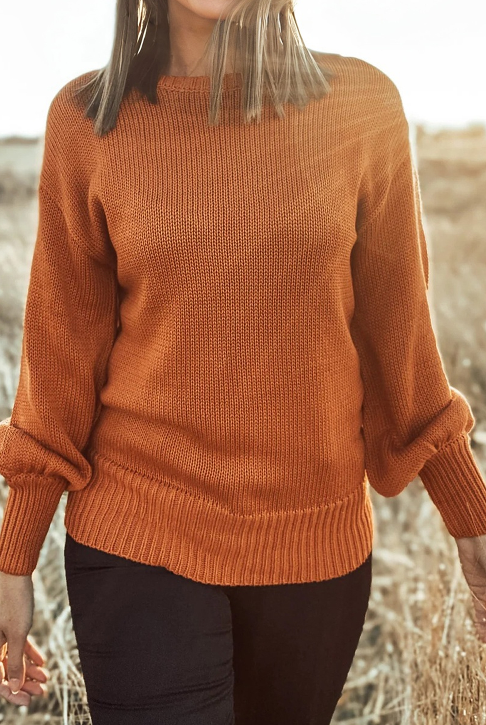 Rust Classic Crewneck Sweater-Sweaters-Krush Kandy, Women's Online Fashion Boutique Located in Phoenix, Arizona (Scottsdale Area)