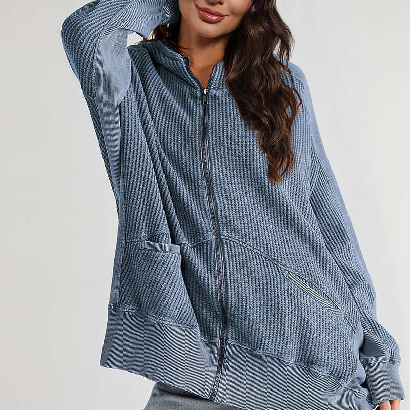 Zip-Up Long Sleeve Jacket-Jackets-Krush Kandy, Women's Online Fashion Boutique Located in Phoenix, Arizona (Scottsdale Area)