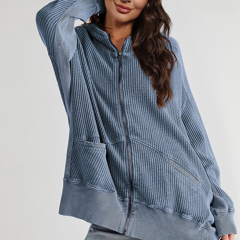 Zip-Up Long Sleeve Jacket-Jackets-Krush Kandy, Women's Online Fashion Boutique Located in Phoenix, Arizona (Scottsdale Area)