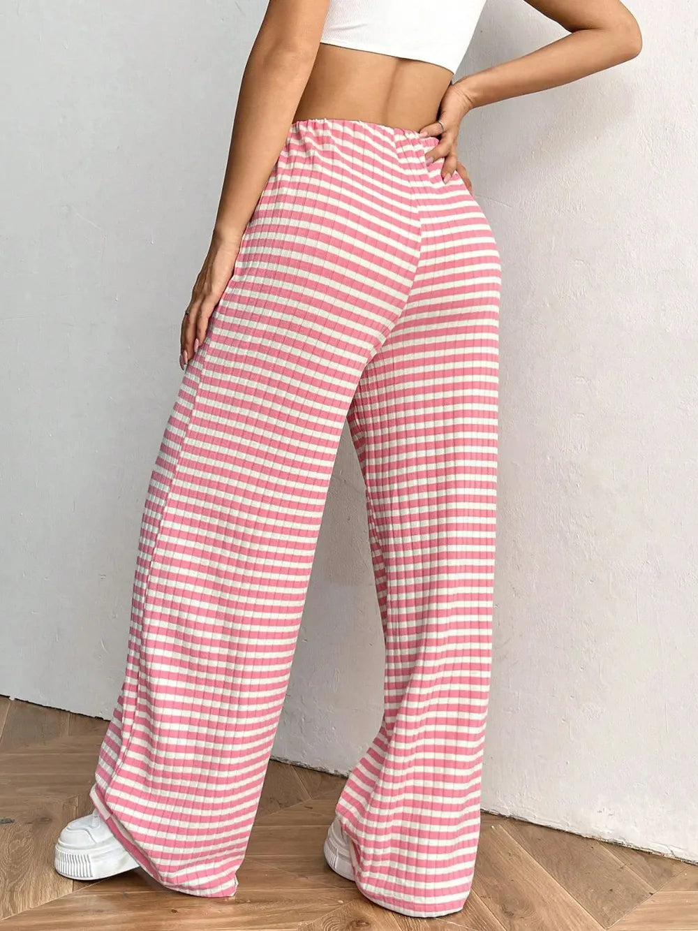 Tied Striped Wide Leg Pants-PANTS-Krush Kandy, Women's Online Fashion Boutique Located in Phoenix, Arizona (Scottsdale Area)