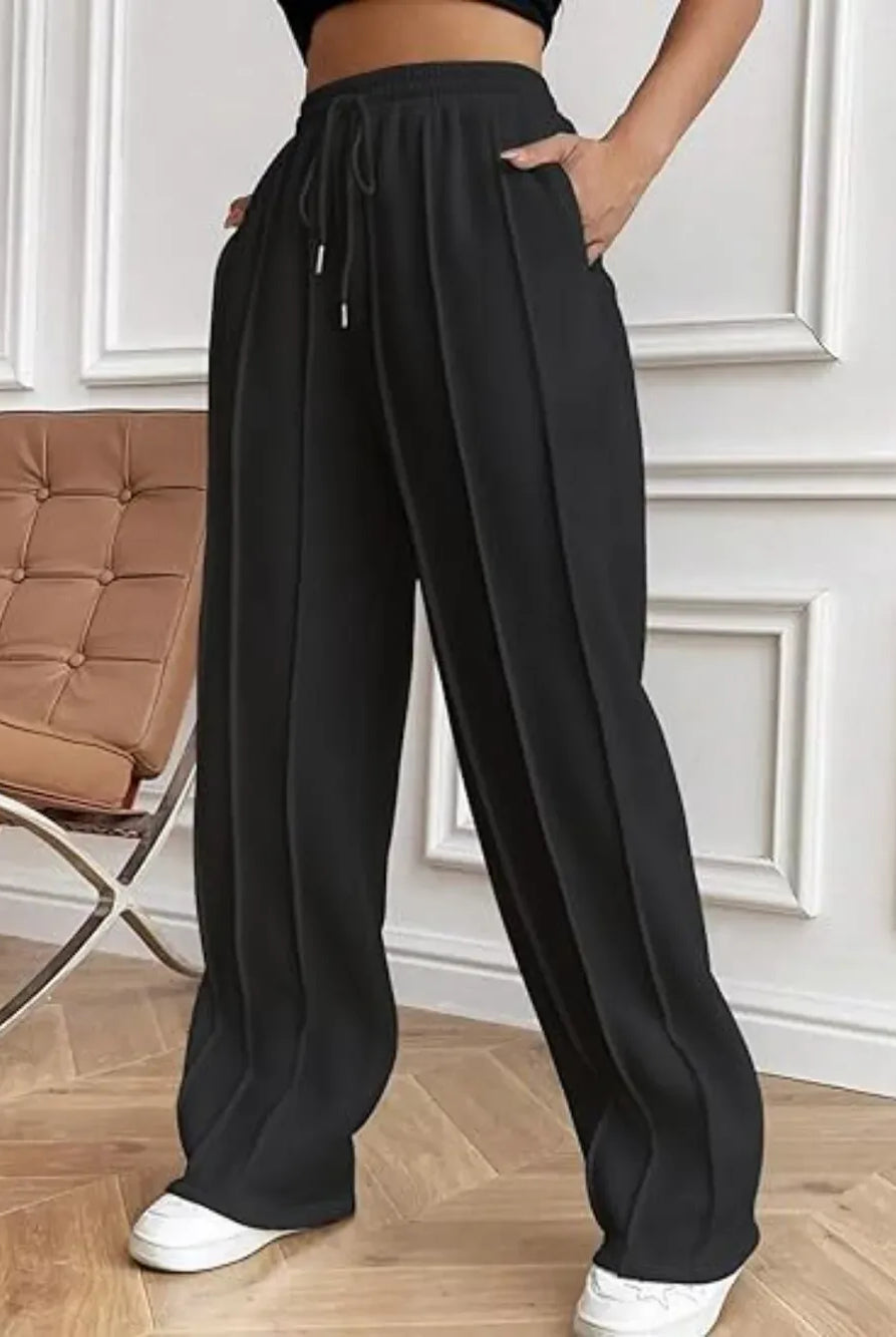 Drawstring Wide Leg Pants with Pockets-PANTS-Krush Kandy, Women's Online Fashion Boutique Located in Phoenix, Arizona (Scottsdale Area)