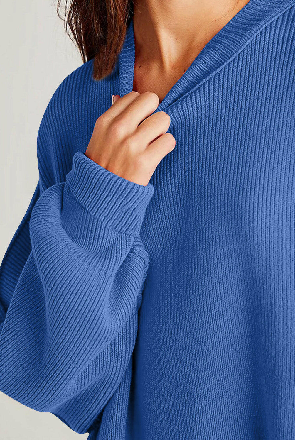 Double Take Side Slit Round Neck Long Sleeve Sweater-Sweaters-Krush Kandy, Women's Online Fashion Boutique Located in Phoenix, Arizona (Scottsdale Area)