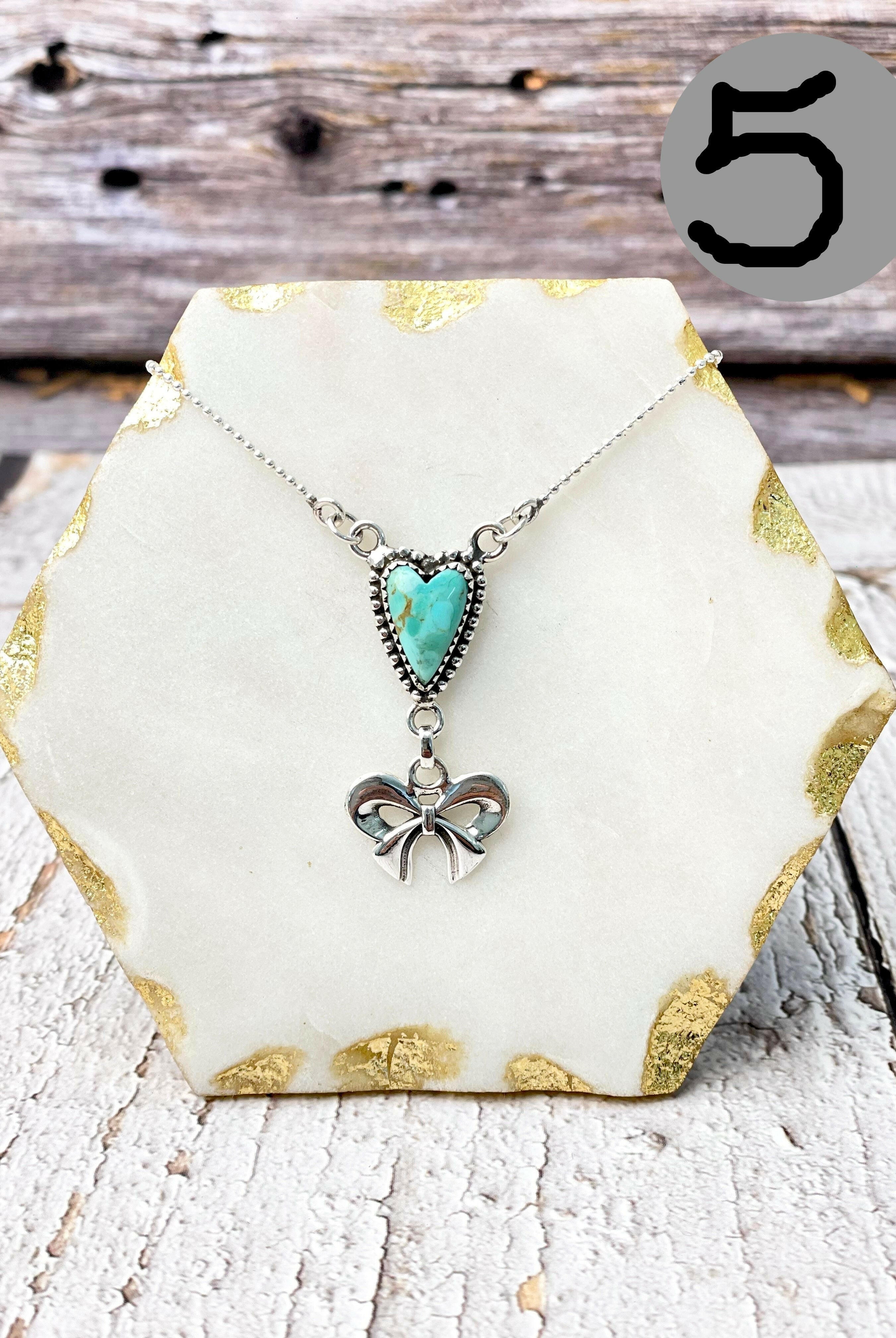 Heart Slab & Bow Necklace-Necklaces-Krush Kandy, Women's Online Fashion Boutique Located in Phoenix, Arizona (Scottsdale Area)