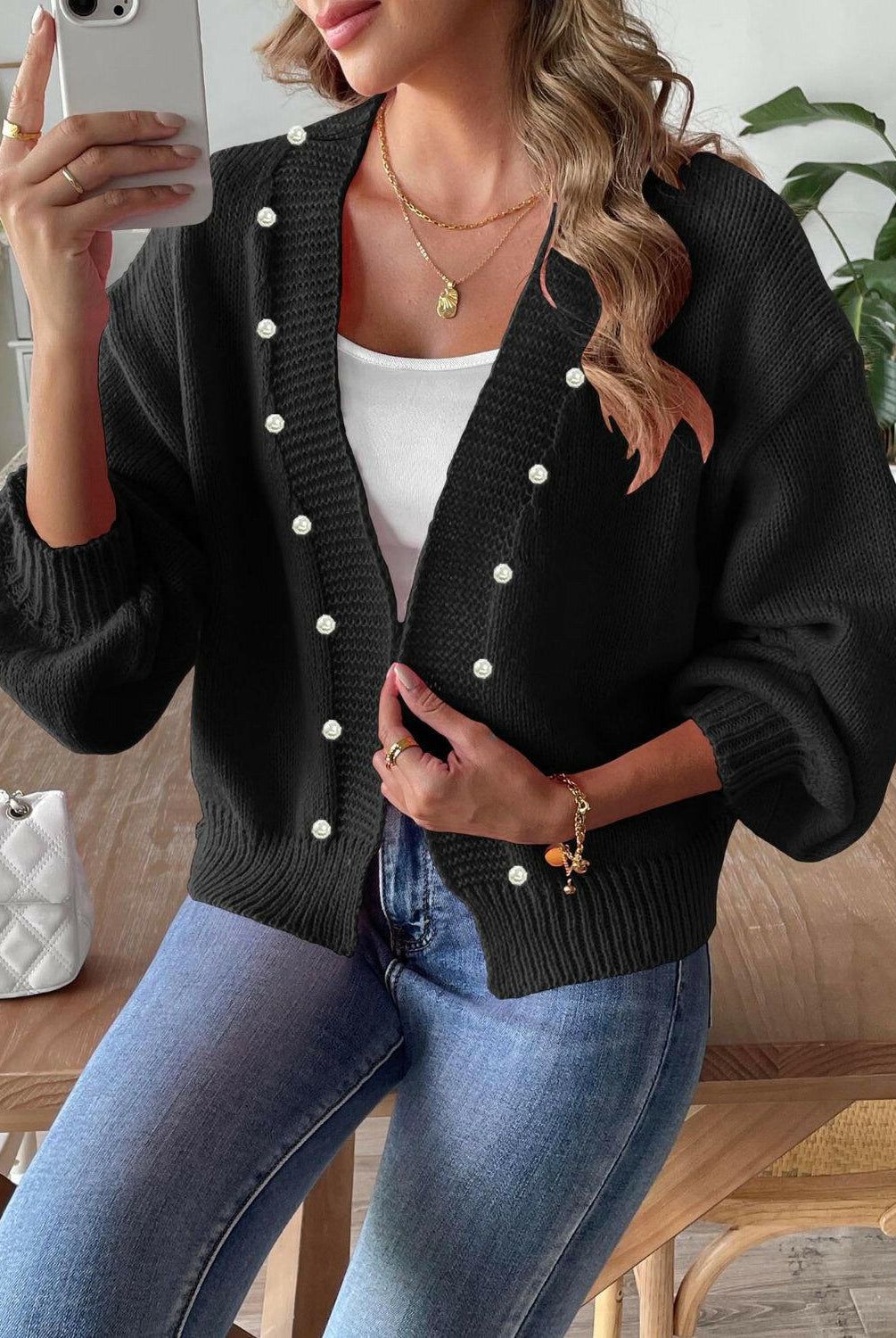 Pearl Open Front Long Sleeve Cardigan-Krush Kandy, Women's Online Fashion Boutique Located in Phoenix, Arizona (Scottsdale Area)