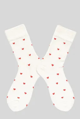 White Valentines Heart Pattern Crew Socks-Socks-Krush Kandy, Women's Online Fashion Boutique Located in Phoenix, Arizona (Scottsdale Area)