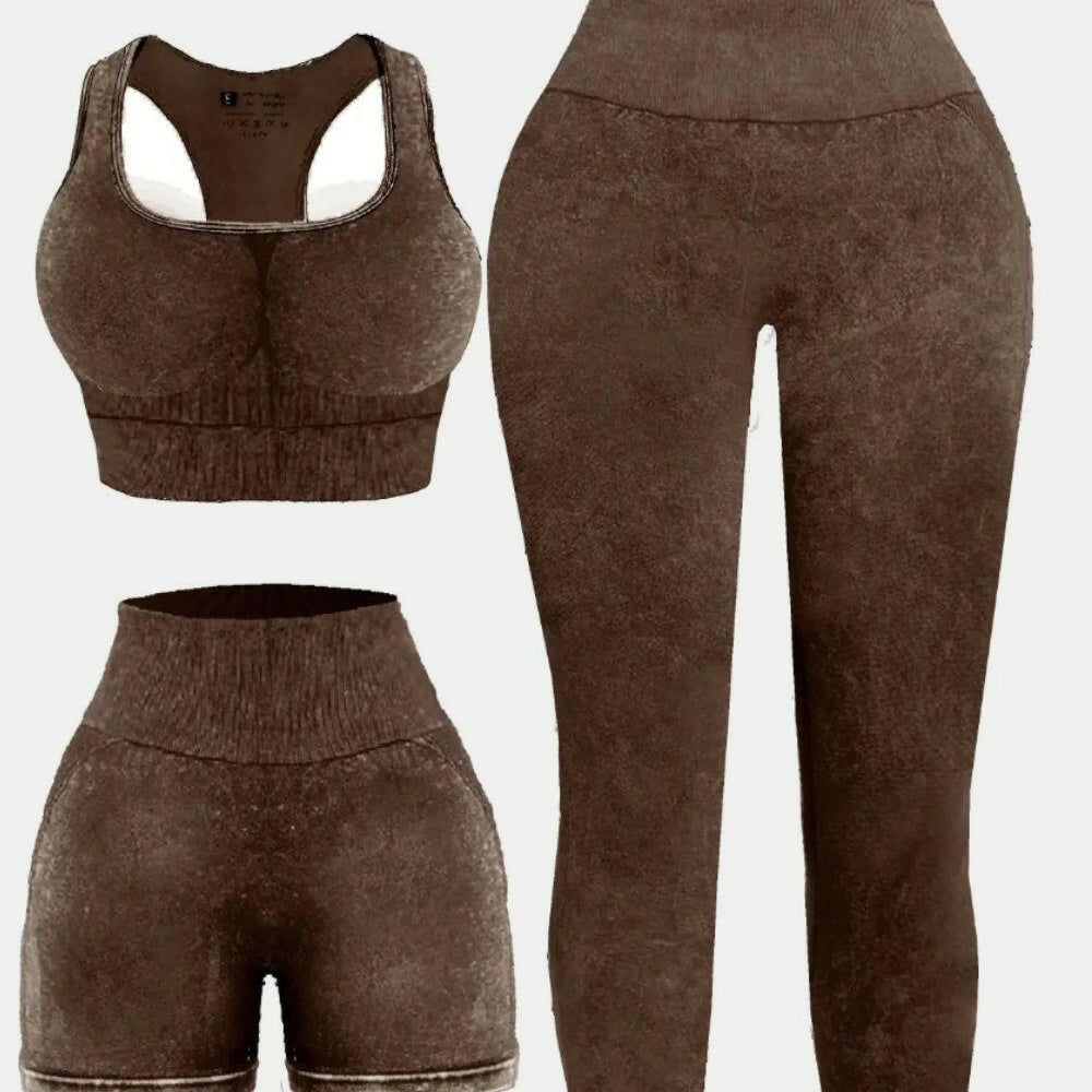 3 Piece Washed Square Neck Wide Strap Active Set-Krush Kandy, Women's Online Fashion Boutique Located in Phoenix, Arizona (Scottsdale Area)