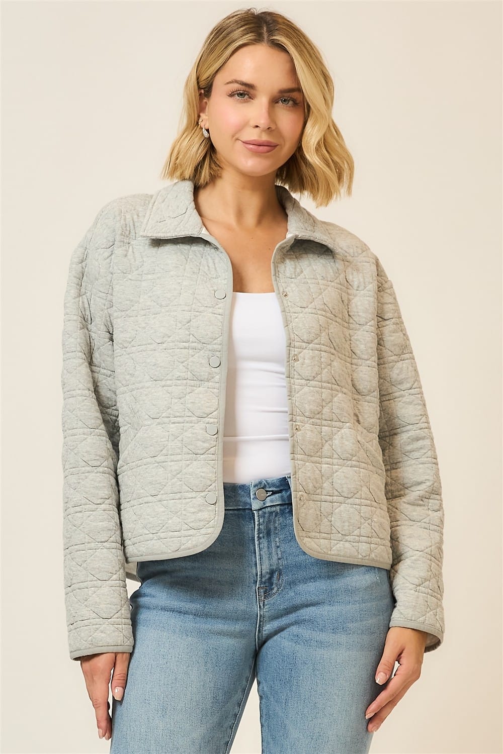 Quilted Collar Jacket-Coats-Krush Kandy, Women's Online Fashion Boutique Located in Phoenix, Arizona (Scottsdale Area)