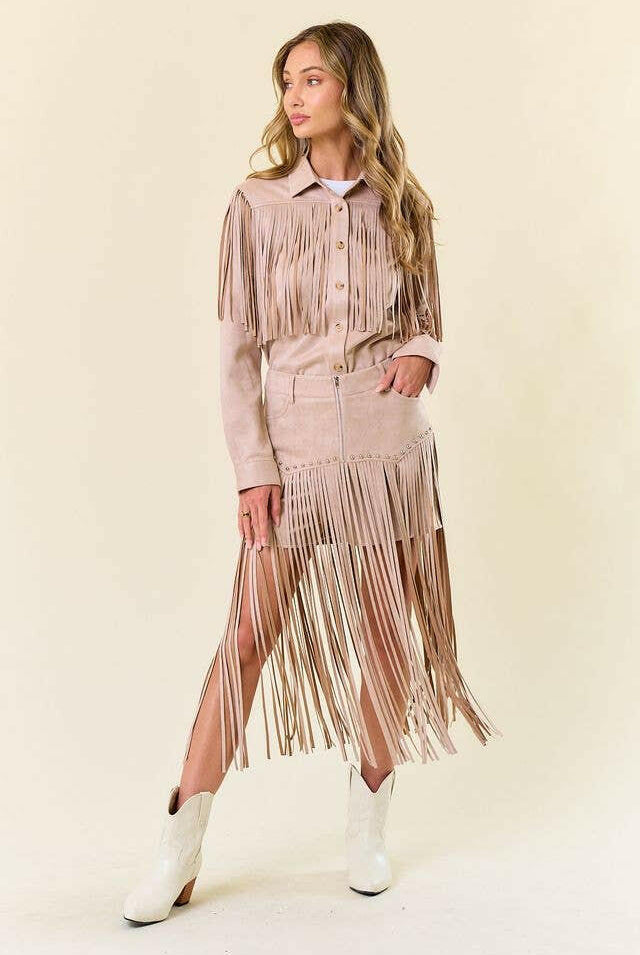 Wild West Fringe Faux Suede Shorts-Shorts-Krush Kandy, Women's Online Fashion Boutique Located in Phoenix, Arizona (Scottsdale Area)