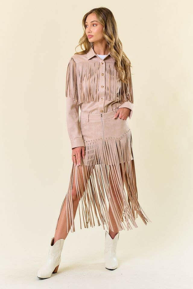 Wild West Fringe Faux Suede Shorts-Shorts-Krush Kandy, Women's Online Fashion Boutique Located in Phoenix, Arizona (Scottsdale Area)