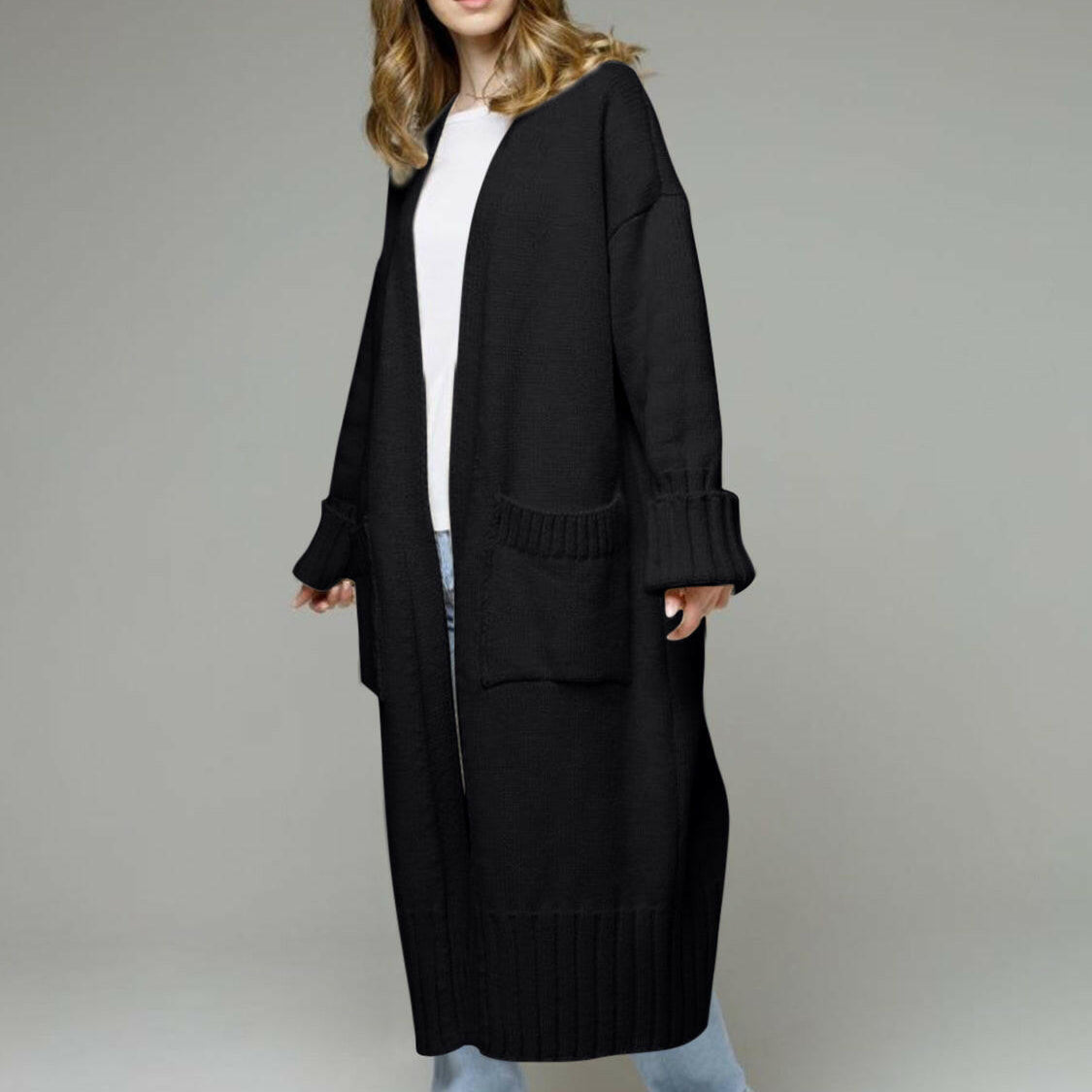 Pocketed Open Front Dropped Shoulder Cardigan-Krush Kandy, Women's Online Fashion Boutique Located in Phoenix, Arizona (Scottsdale Area)