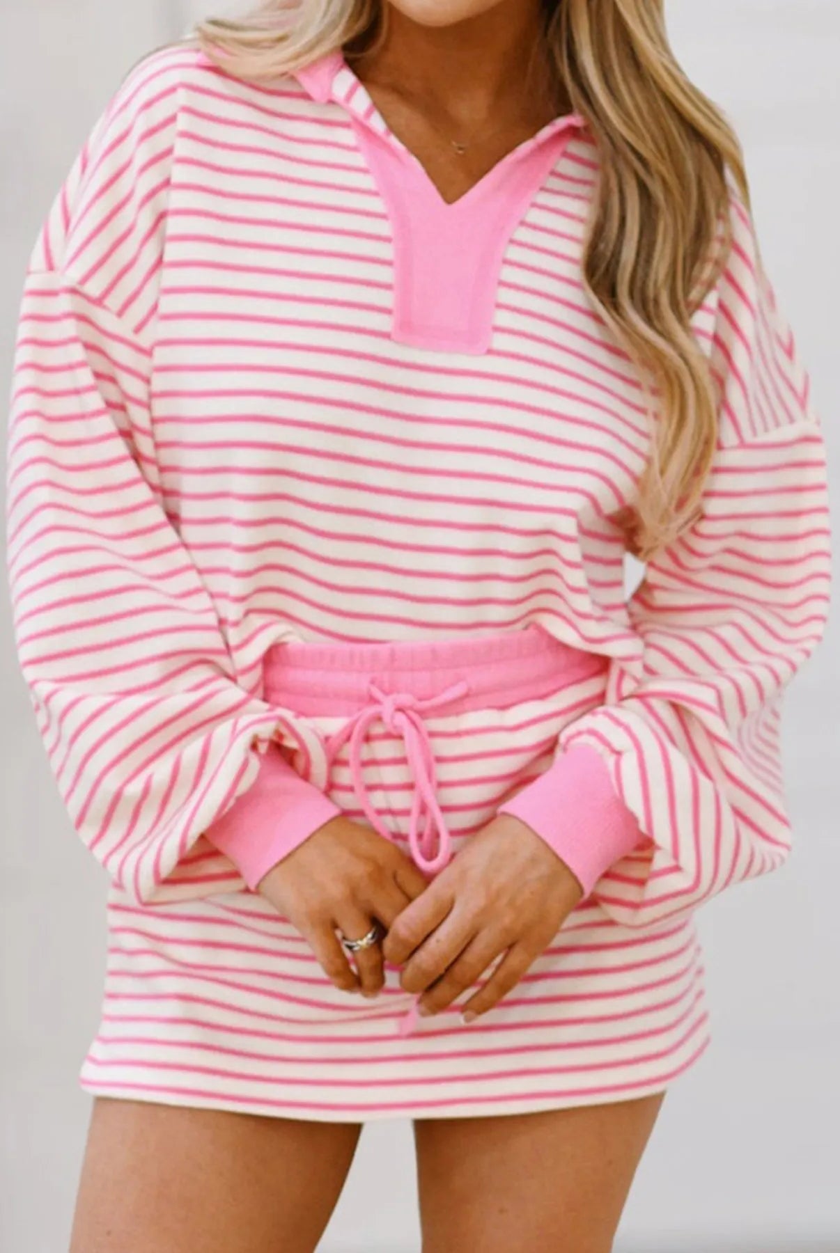 Striped Top and Skirt Set with Drawstring-2 Piece Outfit Sets-Krush Kandy, Women's Online Fashion Boutique Located in Phoenix, Arizona (Scottsdale Area)