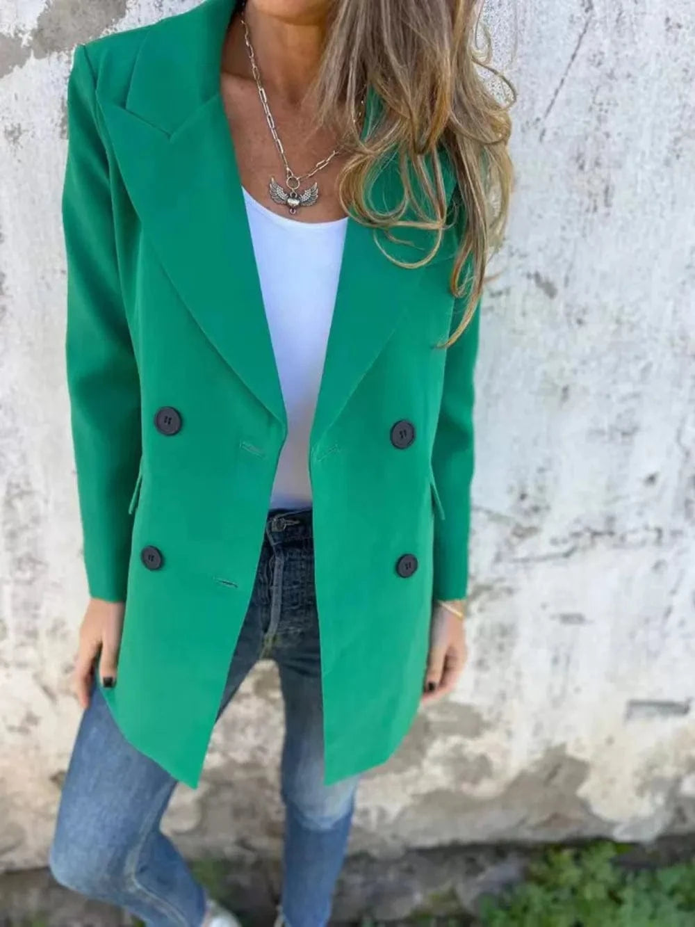 Full Size Collared Neck Long Sleeve Blazer-Blazers-Krush Kandy, Women's Online Fashion Boutique Located in Phoenix, Arizona (Scottsdale Area)