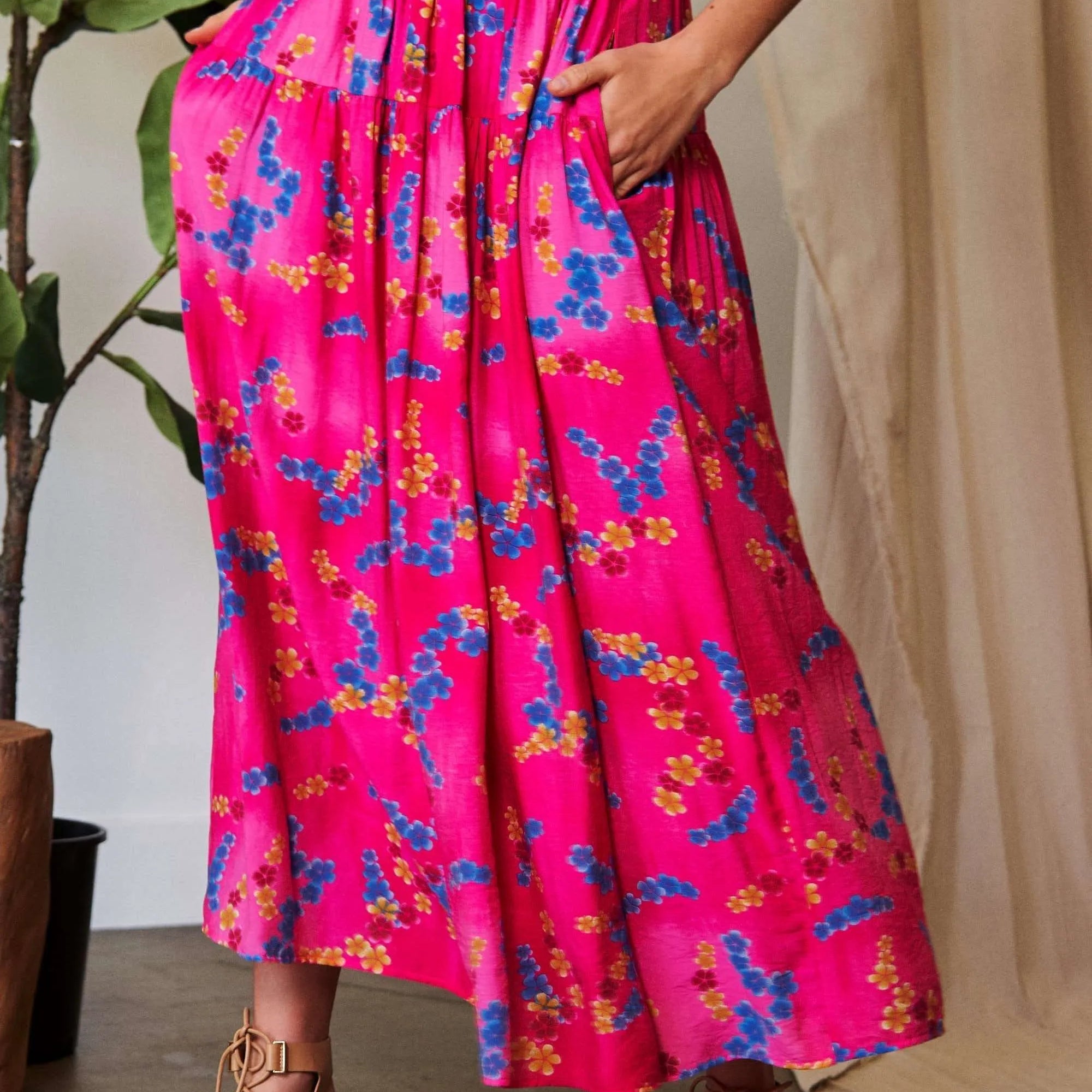 Davi & Dani Printed Smocking Waistband Ruffled Maxi Skirt-Krush Kandy, Women's Online Fashion Boutique Located in Phoenix, Arizona (Scottsdale Area)