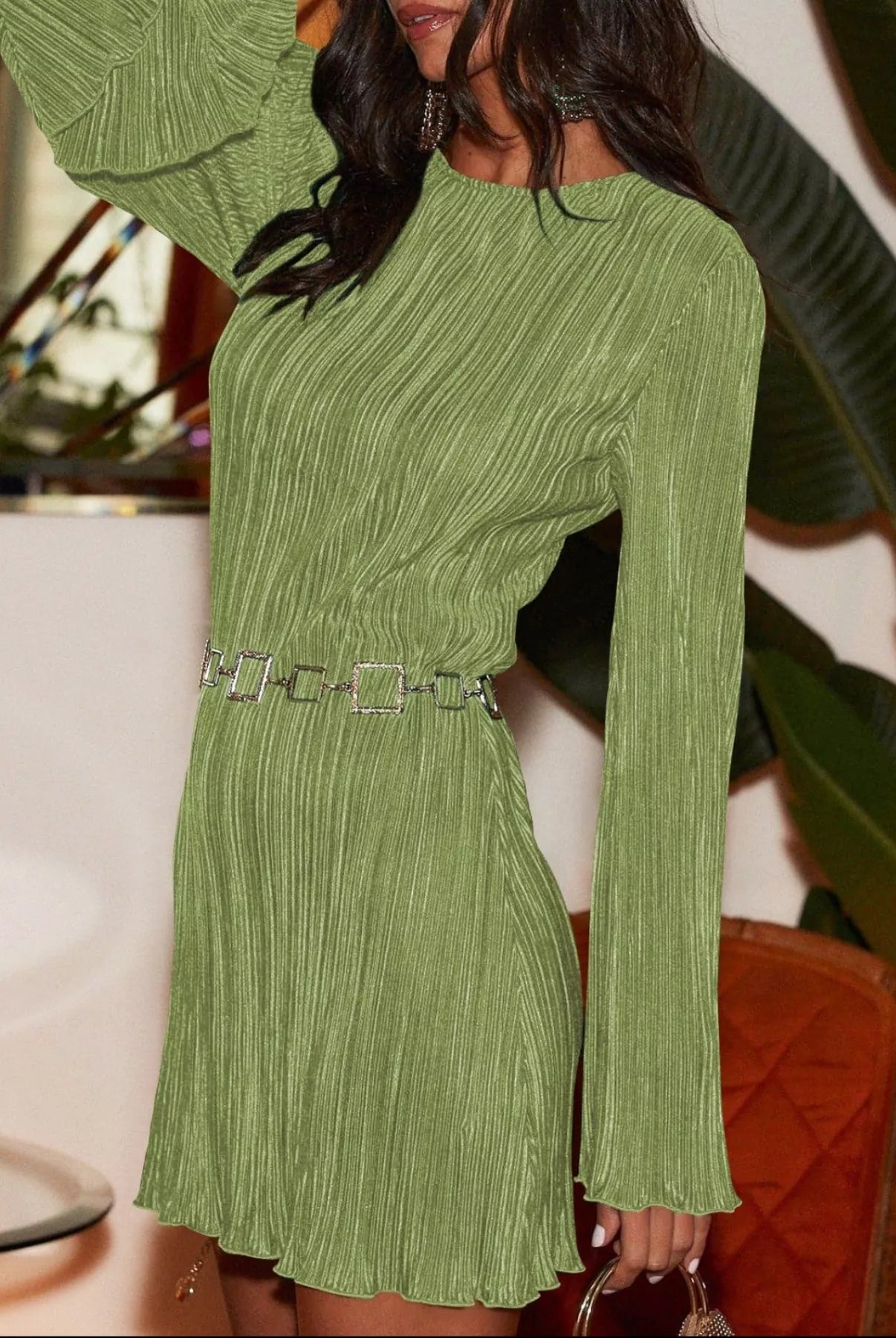 Cutout Back Flare Sleeve Dress-Dresses-Krush Kandy, Women's Online Fashion Boutique Located in Phoenix, Arizona (Scottsdale Area)