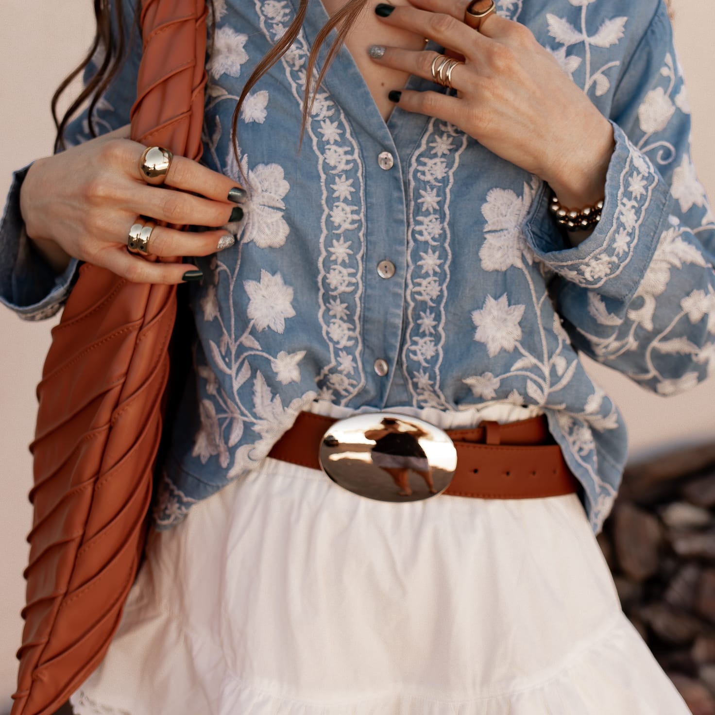 Boho Vacay Embroidered Button Blouse-Blouses-Krush Kandy, Women's Online Fashion Boutique Located in Phoenix, Arizona (Scottsdale Area)