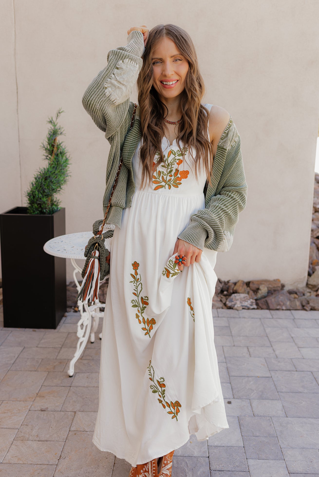 Floral Embroidered Maxi Dress-Dresses-Krush Kandy, Women's Online Fashion Boutique Located in Phoenix, Arizona (Scottsdale Area)