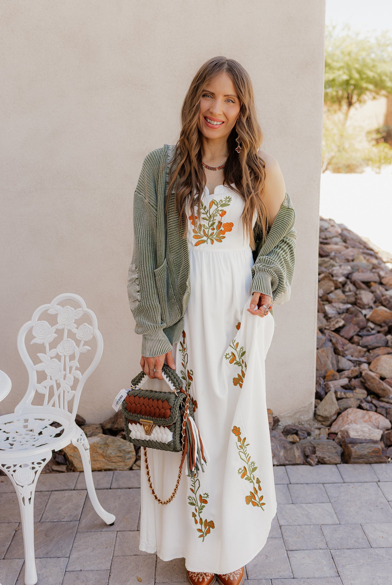 Floral Embroidered Maxi Dress-Dresses-Krush Kandy, Women's Online Fashion Boutique Located in Phoenix, Arizona (Scottsdale Area)