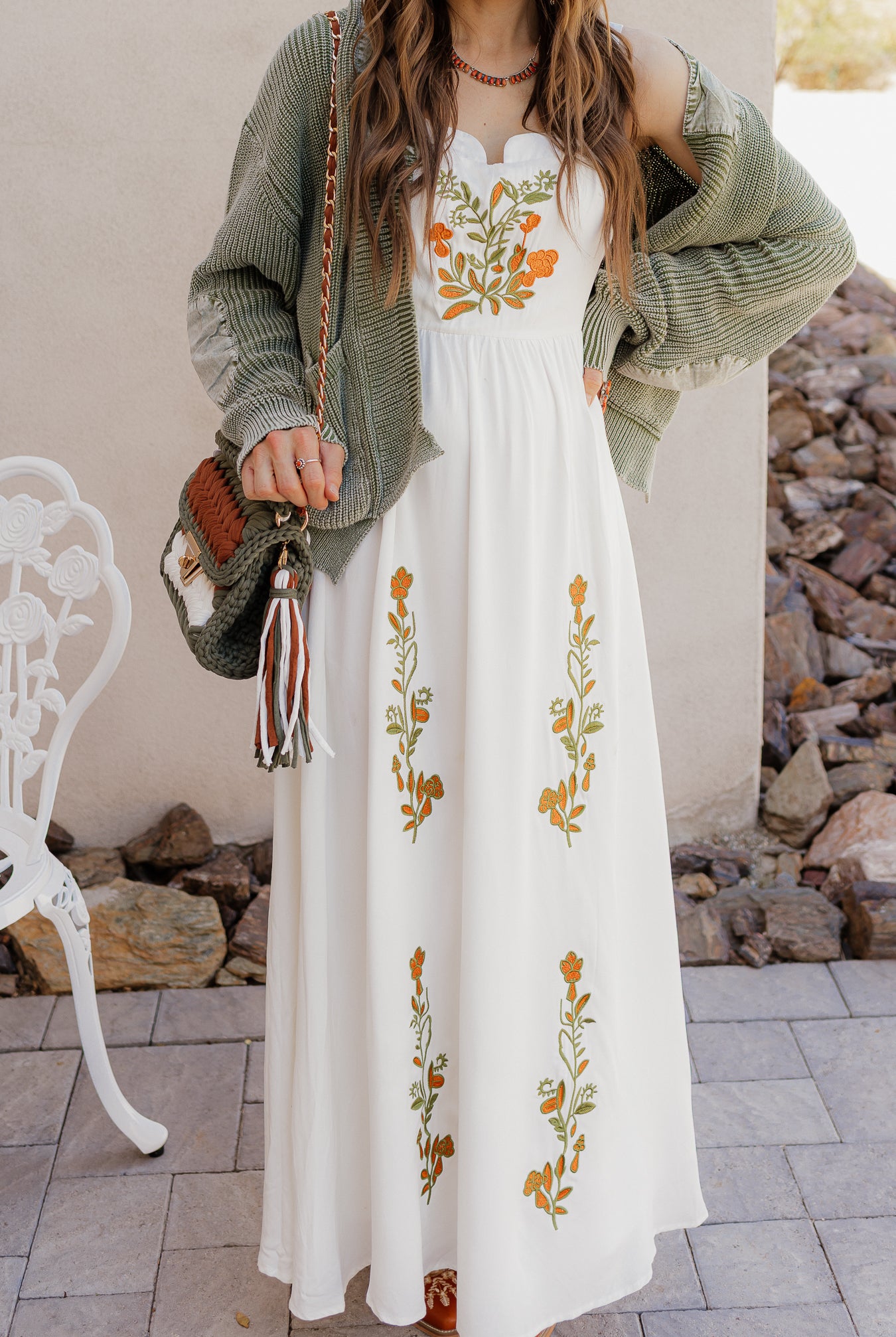 Floral Embroidered Maxi Dress-Dresses-Krush Kandy, Women's Online Fashion Boutique Located in Phoenix, Arizona (Scottsdale Area)