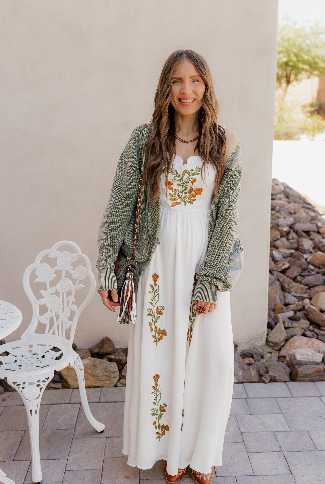 Floral Embroidered Maxi Dress-Dresses-Krush Kandy, Women's Online Fashion Boutique Located in Phoenix, Arizona (Scottsdale Area)