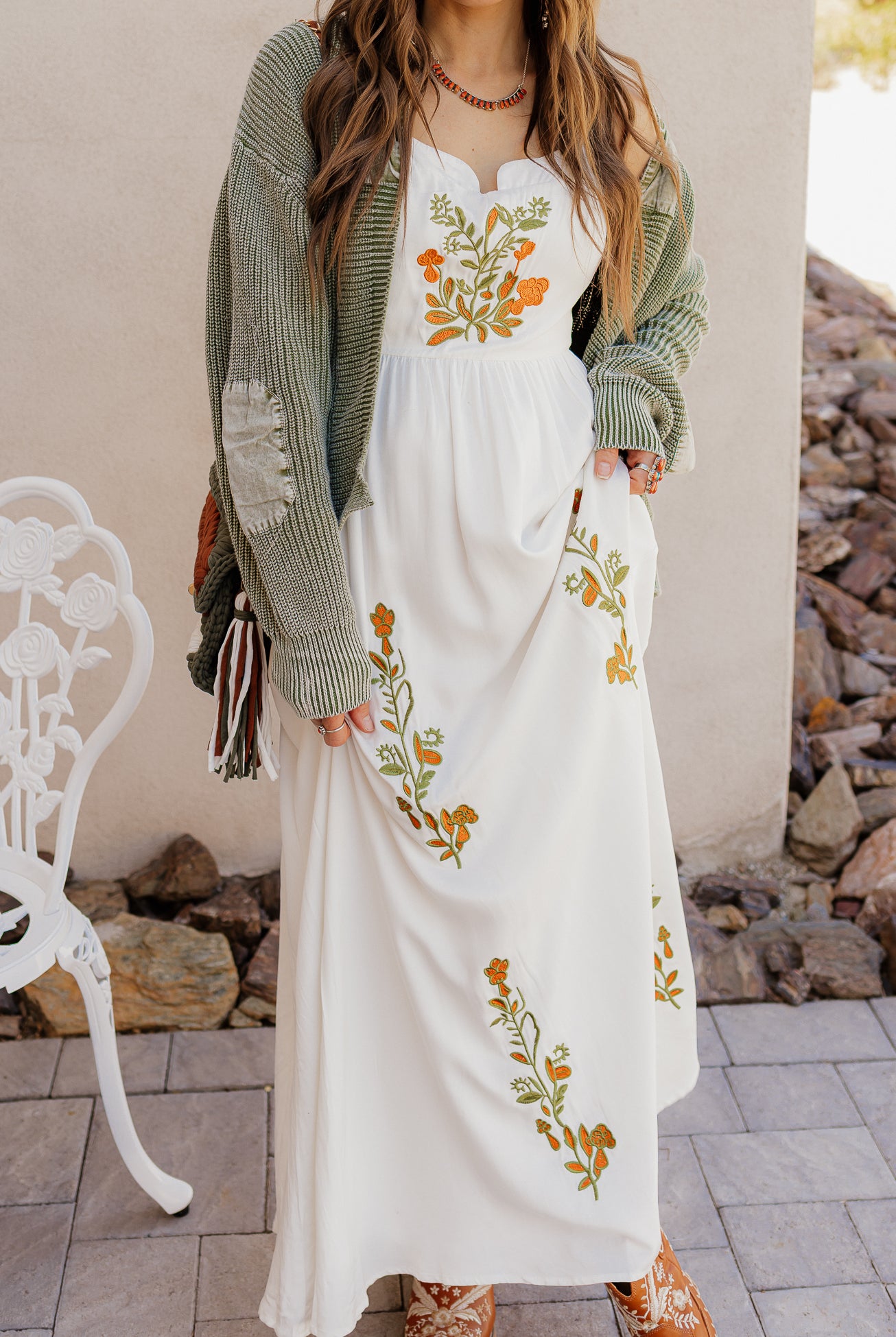 Floral Embroidered Maxi Dress-Dresses-Krush Kandy, Women's Online Fashion Boutique Located in Phoenix, Arizona (Scottsdale Area)