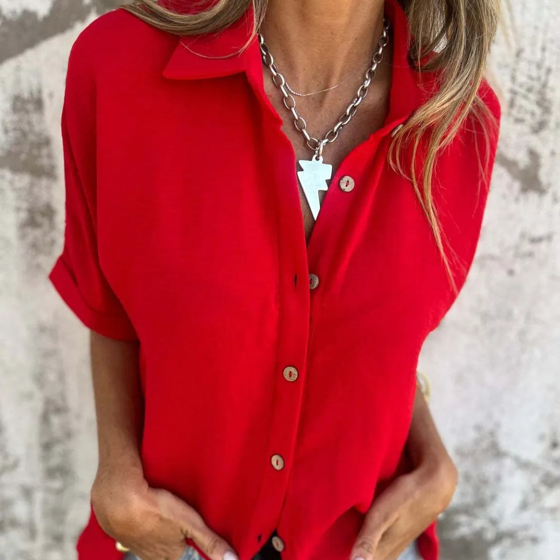 The Everyday Pop Button-Down Shirt-Krush Kandy, Women's Online Fashion Boutique Located in Phoenix, Arizona (Scottsdale Area)
