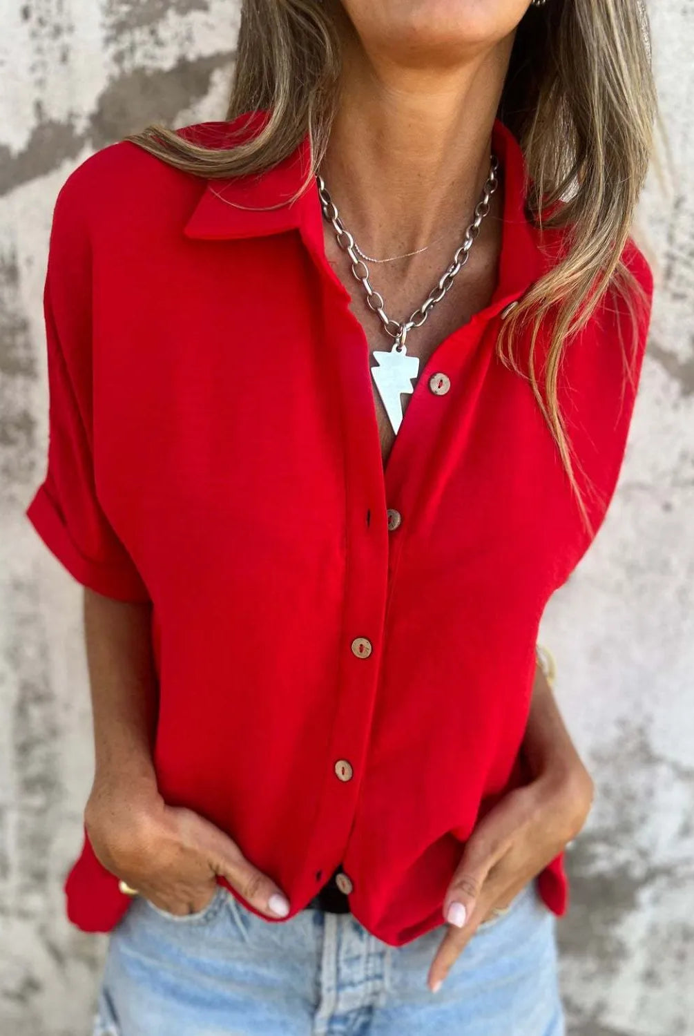 The Everyday Pop Button-Down Shirt-Krush Kandy, Women's Online Fashion Boutique Located in Phoenix, Arizona (Scottsdale Area)