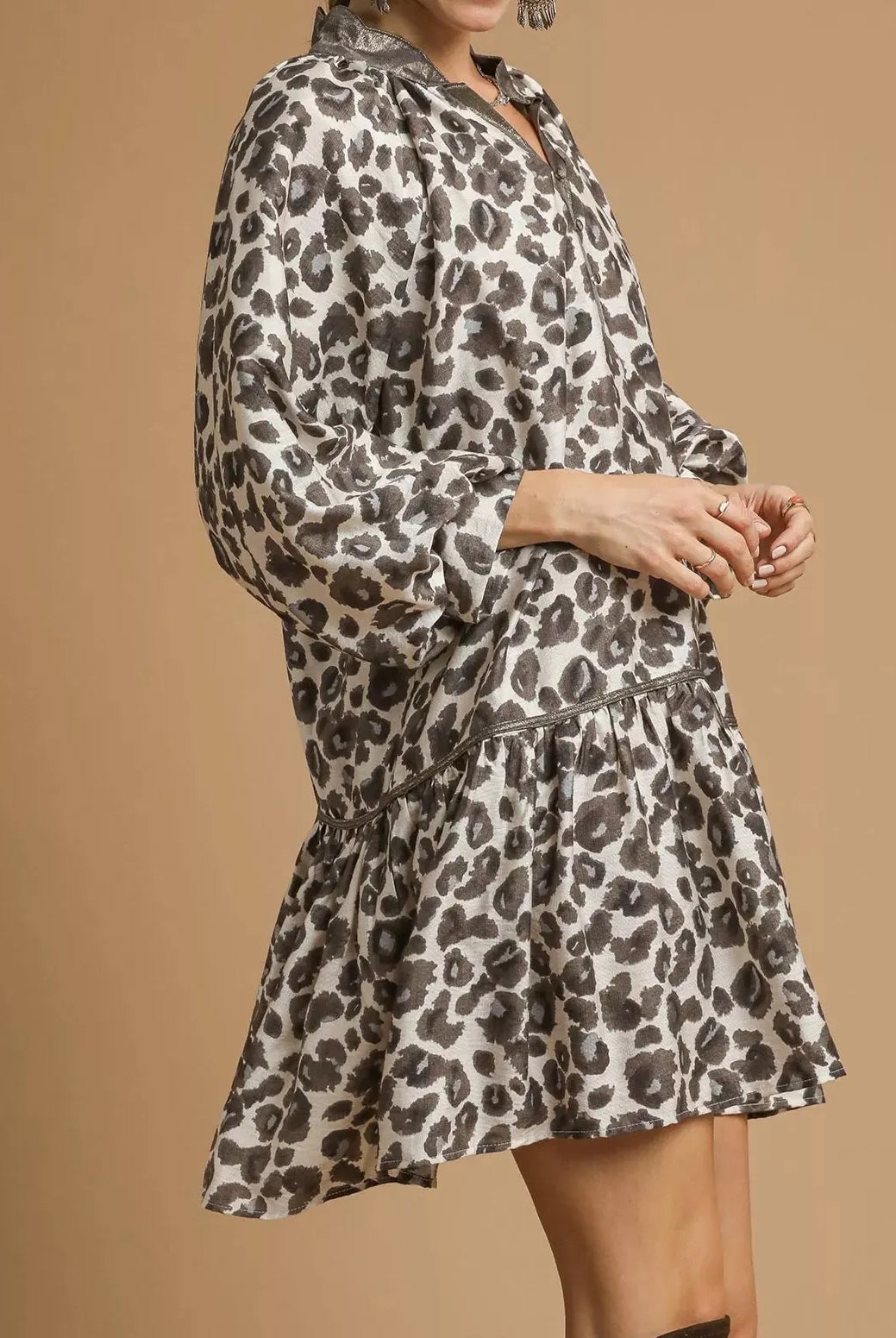 Umgee Leopard Print Tiered Mini Dress-Dresses-Krush Kandy, Women's Online Fashion Boutique Located in Phoenix, Arizona (Scottsdale Area)