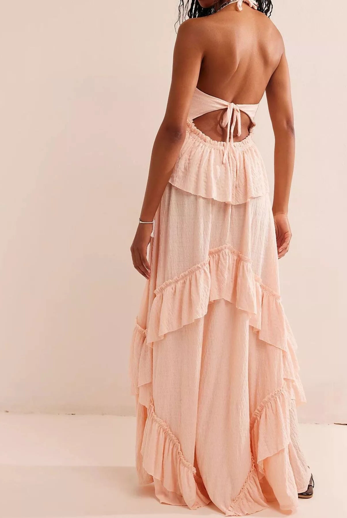 Ruffled Halter Neck Maxi Dress-Dresses-Krush Kandy, Women's Online Fashion Boutique Located in Phoenix, Arizona (Scottsdale Area)