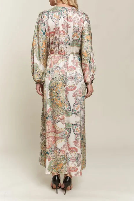 ADORA Printed V-Neck Batwing Sleeve Dress-Dresses-Krush Kandy, Women's Online Fashion Boutique Located in Phoenix, Arizona (Scottsdale Area)