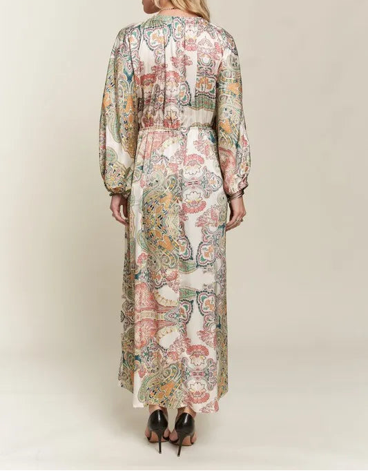 ADORA Printed V-Neck Batwing Sleeve Dress-Dresses-Krush Kandy, Women's Online Fashion Boutique Located in Phoenix, Arizona (Scottsdale Area)