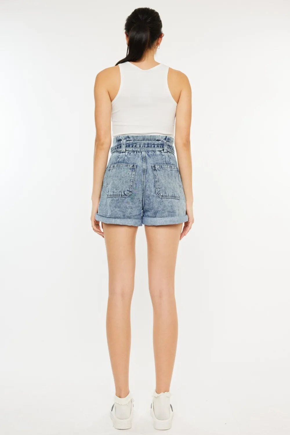 Kancan Ultra High Rise Paperbag Denim Shorts-shorts-Krush Kandy, Women's Online Fashion Boutique Located in Phoenix, Arizona (Scottsdale Area)