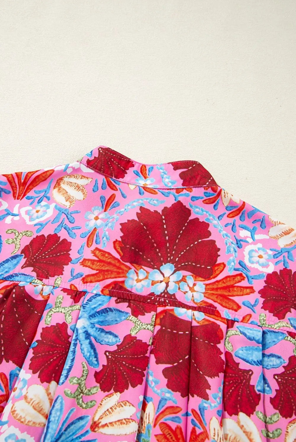 Floral Puff Sleeve Button-Up Top-Tops-Krush Kandy, Women's Online Fashion Boutique Located in Phoenix, Arizona (Scottsdale Area)