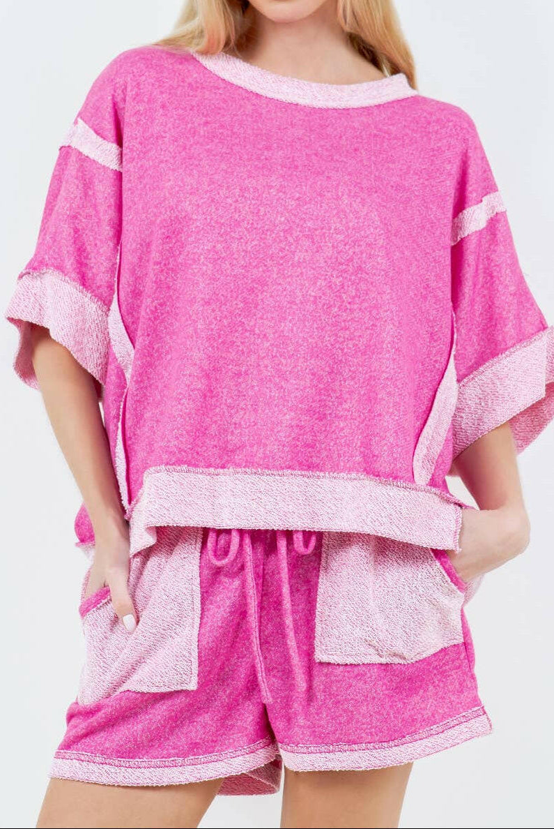Oversize Reverse Contrast Banded Top-Tops-Krush Kandy, Women's Online Fashion Boutique Located in Phoenix, Arizona (Scottsdale Area)