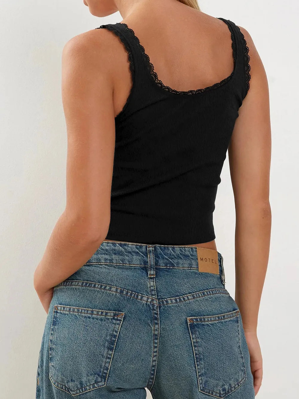 Lace Detail Square Neck Tank-Krush Kandy, Women's Online Fashion Boutique Located in Phoenix, Arizona (Scottsdale Area)