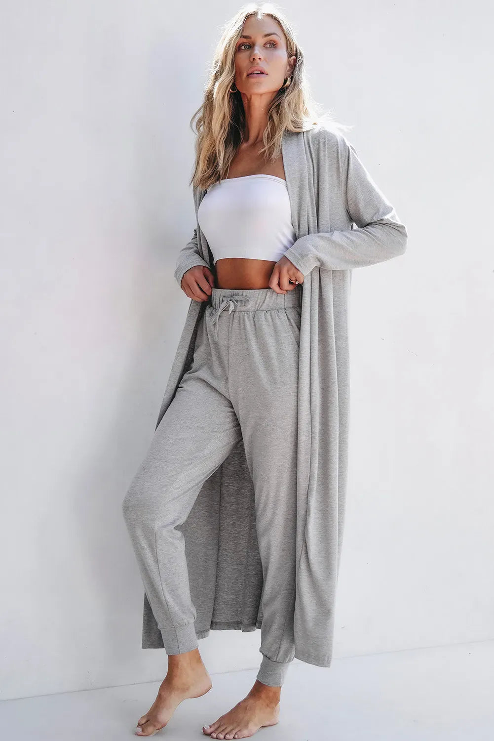 Open Front Long Sleeve Cardigan and Pants Lounge Set-Krush Kandy, Women's Online Fashion Boutique Located in Phoenix, Arizona (Scottsdale Area)