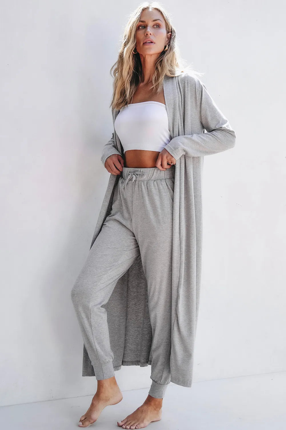 Open Front Long Sleeve Cardigan and Pants Lounge Set-Krush Kandy, Women's Online Fashion Boutique Located in Phoenix, Arizona (Scottsdale Area)