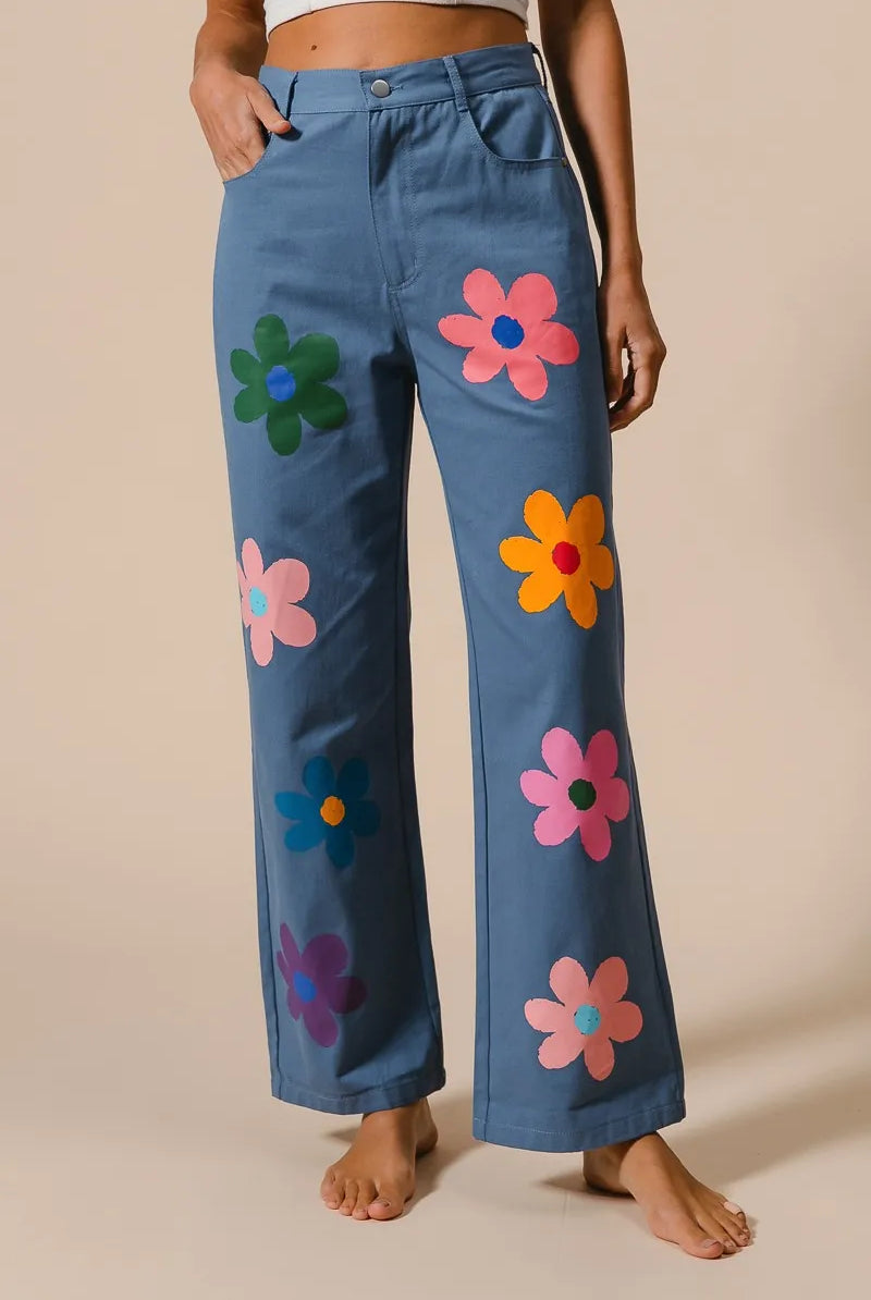 BiBi Floral Print Straight Leg Pants-PANTS-Krush Kandy, Women's Online Fashion Boutique Located in Phoenix, Arizona (Scottsdale Area)