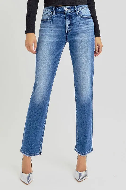 RISEN Mid Rise Ankle Tapered Jeans-Jeans-Krush Kandy, Women's Online Fashion Boutique Located in Phoenix, Arizona (Scottsdale Area)